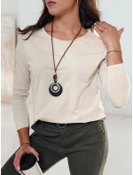 MINIMODA dámska blúzka s príveskom v jednej veľkosti béžová FashionStreet RY2680