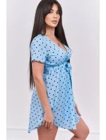 Modré bodkované šaty