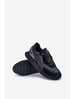 Skórzane Sneakersy Męskie Big Star OO174297 Hi-Poly System Czarne