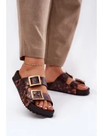 Pachnące Klapki Damskie Z Klamrami Panterka ZAXY RR285059 Brązowe