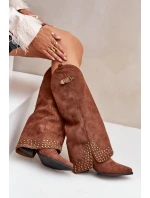 Hnedé topánky Iveliri na podpätku