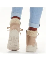 Dámske členkové zateplené topánky W RKR572 Hnedo-béžová - Rieker