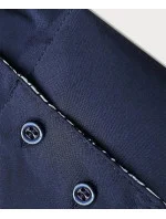 Tmavomodrá blúzka s pepitovými vsadkami (WD16113) Tmavomodrá blúzka s pepitovými vsadkami (WD16113)