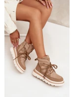 Damskie Botki Trapery Na Platformie Camel Liorae