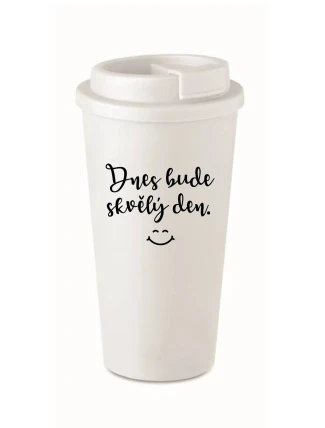 TODAY WILL BE A GREAT DAY - biely termohrnček 475 ml