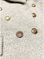 Dvojradové sako vo farbe ecru s gombíkmi (AG3-1981) Dvojradové sako vo farbe ecru s gombíkmi (AG3-1981)