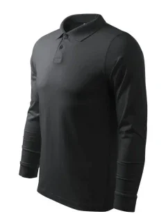 Malfini Single J. LS M MLI-21194 ebony grey polokošeľa
