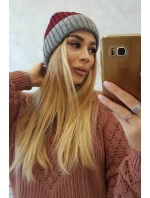 Fleecová čiapka Bojana K265 tmavo šedá+ bordó+svetlo šedá Fleecová čiapka Bojana K265 tmavo šedá+ bordó+svetlo šedá
