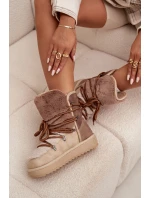 Dámske snehové topánky s kožušinou DFSH370012 Beige - DFranklin