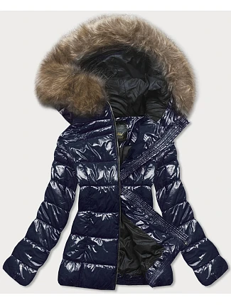 Dámska maľovaná prešívaná bunda Dark Blue (7695) Dámska maľovaná prešívaná bunda Dark Blue (7695)