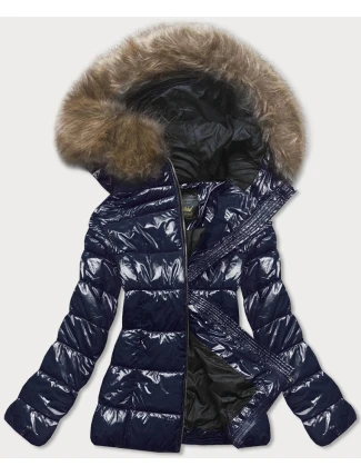 Dámska maľovaná prešívaná bunda Dark Blue (7695) Dámska maľovaná prešívaná bunda Dark Blue (7695)