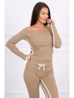 Súprava s dvojitými pruhmi camel