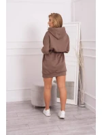 Zateplené šaty s kapucňou mocca Zateplené šaty s kapucňou mocca