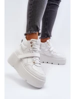 Zazoo 3450 Skórzane Sneakersy Damskie Białe