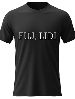 Dámské bavlněné tričko s potiskem - FUJ, LIDI - černé
