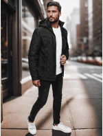 Pánska prechodná bunda s kapucňou čierna FashionStreet TX4991 Pánska prechodná bunda s kapucňou čierna FashionStreet TX4991
