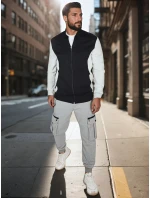 Pánska mikina na zips so stojacím golierom čierna FashionStreet BX5909 Pánska mikina na zips so stojacím golierom čierna FashionStreet BX5909