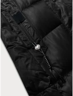 Zimná plus size prešívaná bunda s kapucňou S'west black (B8267-1) Zimná plus size prešívaná bunda s kapucňou S'west black (B8267-1)