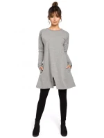 B042 Tunika s predným rázporkom - čierna B042 Tunika s predným rázporkom - čierna