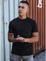 Pánske tričko s potlačou čierne FashionStreet RX5576