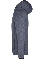 Daiber JN 589 Pánska pletená fleecová bunda s kapucňou 02.0589 denim melange/čierna Daiber JN 589 Pánska pletená fleecová bunda s kapucňou 02.0589 denim melange/čierna