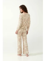 Vamp - Béžové pyžamo s potlačou 21093 - Vamp
