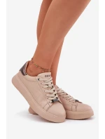 Sneakersy Damskie Z Eko Skóry Big Star RR274259 Beżowe
