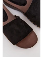 Dámské pantofle se zlatými sponami Černé Ferinna