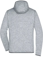 Daiber JN 589 Pánska pletená fleecová bunda s kapucňou 02.0589 light melange/carbon