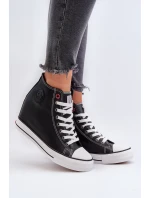 Trampki Damskie Na Koturnie Cross Jeans NN2R4005 Czarne