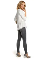 M333 Asymetrická vrstvená blúzka - púdrová
