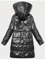 Dámska hrubá obojstranná zimná bunda black-ecru (V768g)