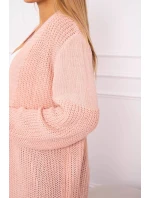 Sveter dlhý kardigan svetlo púdrovo ružový