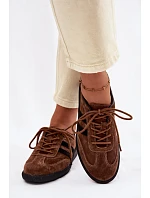 Kožené semišové dámské tenisky hnědé Ismina