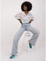 Blúzka D73771Z11162A ružovo-zelená - Sublevel