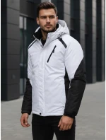 FashionStreet pánska lyžiarska bunda biela TX5130 FashionStreet pánska lyžiarska bunda biela TX5130