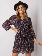 WN SK 21049 šaty.38X čierna a ružová