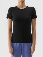 Dámske hladké tričko slim 4F - čierne Dámske hladké tričko slim 4F - čierne