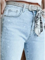 Dámske džínsové nohavice slim fit s opaskom SPARKYS blue FashionStreet UY2425
