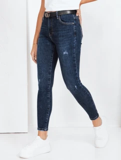 Dámske skinny džínsy námornícka modrá FashionStreet UY2813