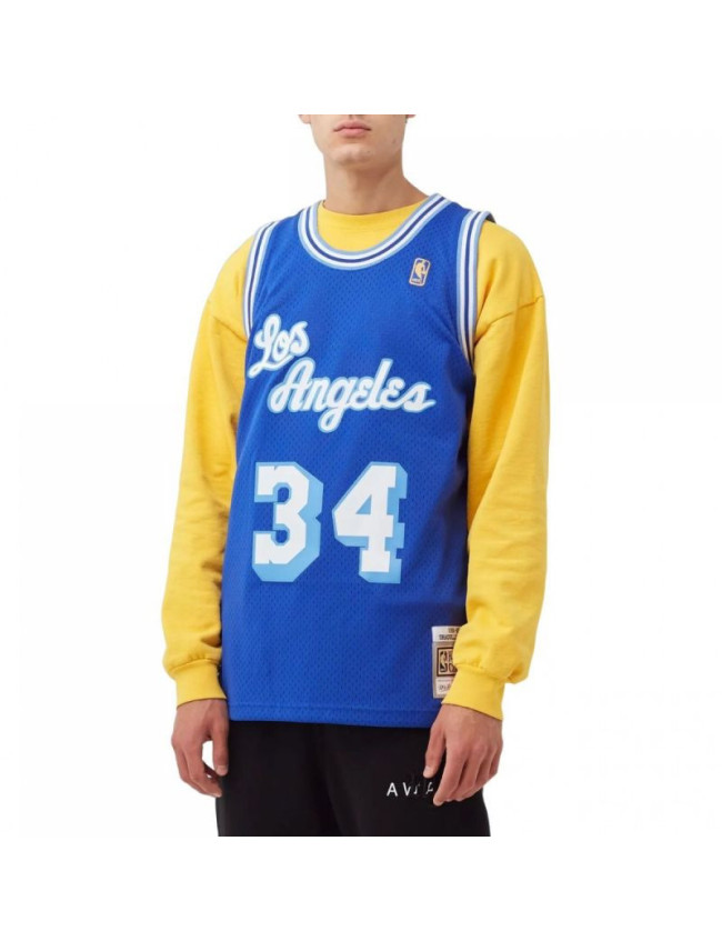 Mitchell & Ness Pánske tričko NBA Los Angeles Lakers Shaquille O'Neal s potlačou Swingman M SMJYAC18013-LALROYA96SON