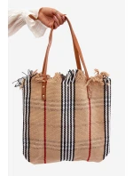 Duża Pleciona Torba Na Plażę Brązowa Avonas