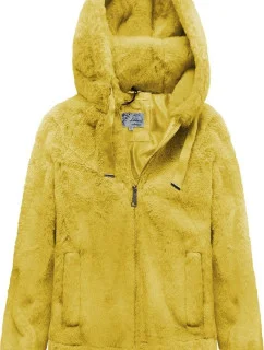 Žltá plyšová bunda s kapucňou (2019)