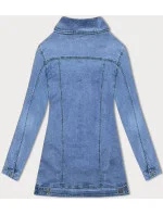 Dlhá džínsová bunda v modrej farbe (GD8750-LK)