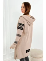 Rukávnik s nápisom tmavo béžová