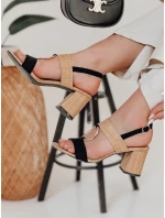 Dámske sandále na podpätku ROMELLA black FashionStreet ZY0752