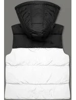 Dámska krátka vesta s kapucňou j.style white-black (16M9112-281) Dámska krátka vesta s kapucňou j.style white-black (16M9112-281)