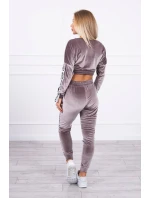 Velúrová súprava s nápisom Queen grey