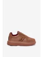 Skórzane Damskie Sneakersy Na Platformie Daniel Lopez Just Dare SS2D4005 Brązowe