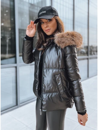 Dámska prešívaná zimná bunda SPARKLE black FashionStreet TY3953 Dámska prešívaná zimná bunda SPARKLE black FashionStreet TY3953